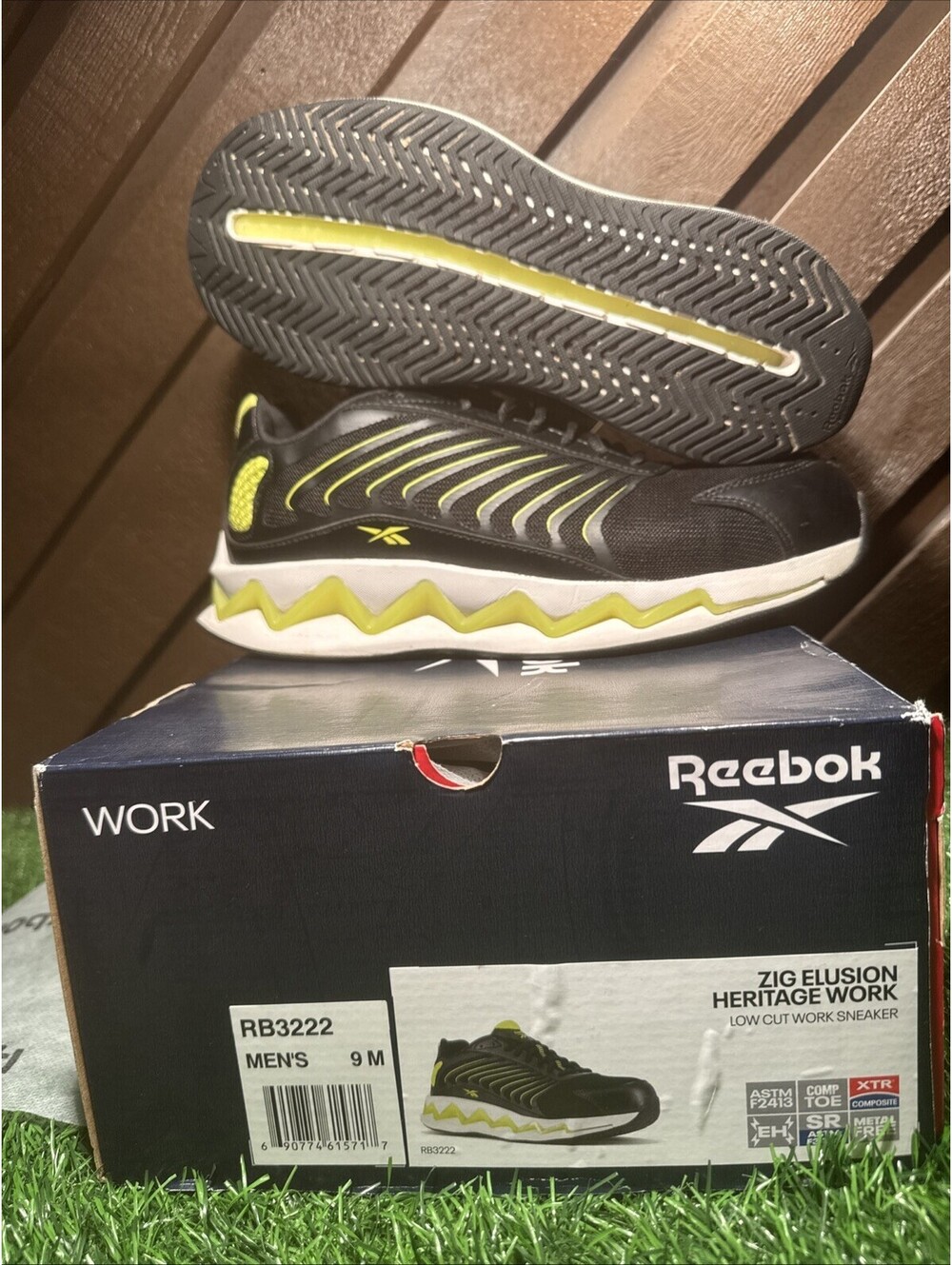 Reebok Zig Elusion Heritage Work Size 9 Comp Toe Work Sneaker RB3222